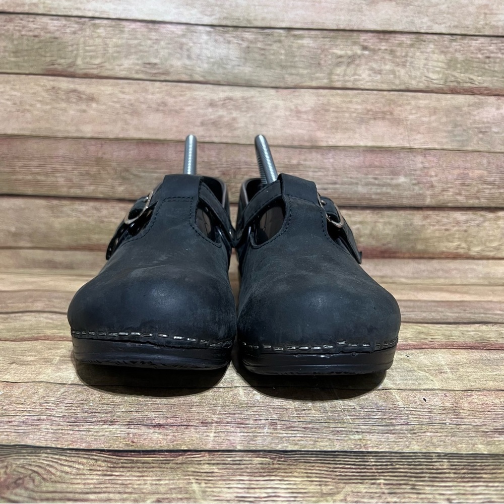 Sanita Black Leather Mary Jane Clogs - Picture 4 of 9